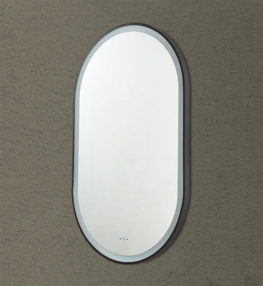 600mm Olivia Iron Framed LED Mirror - Matte Black