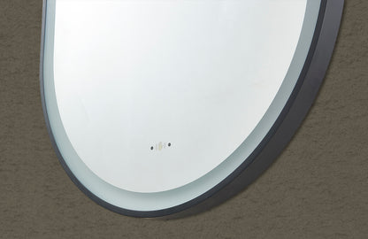 450mm Olivia Iron Framed LED Mirror - Matte Black
