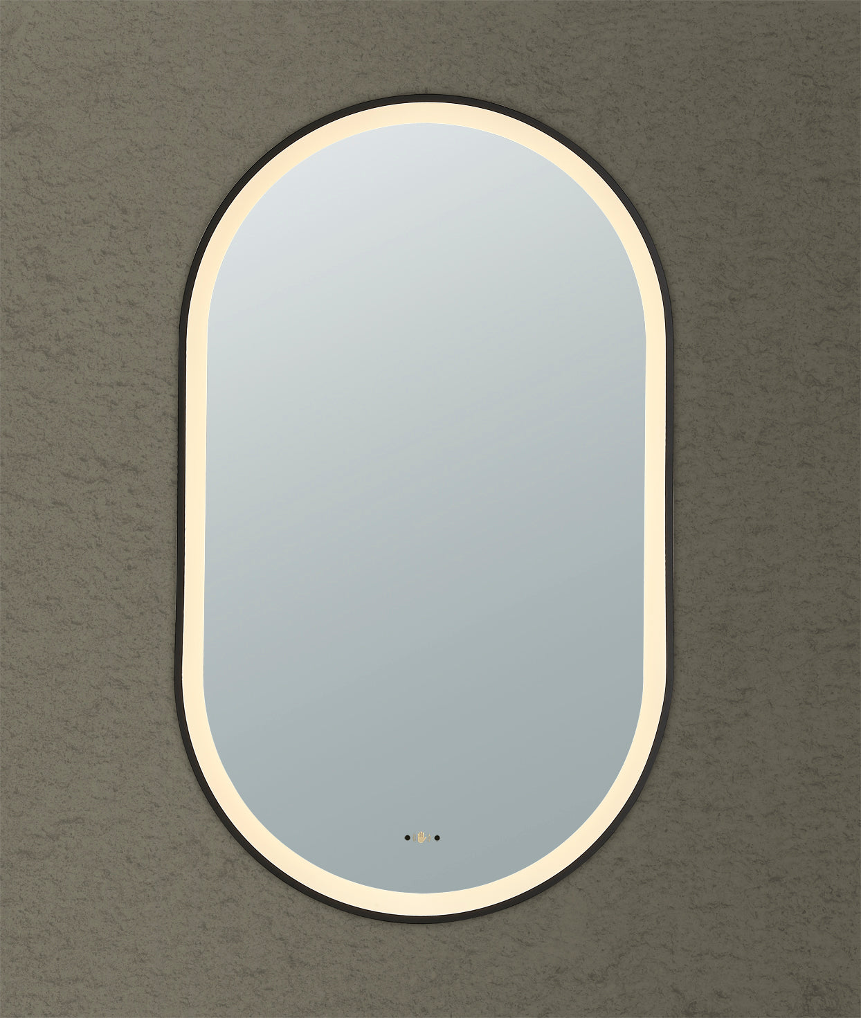 450mm Olivia Iron Framed LED Mirror - Matte Black