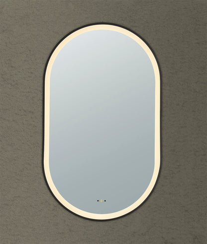 450mm Olivia Iron Framed LED Mirror - Matte Black