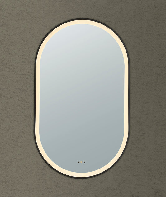 600mm Olivia Iron Framed LED Mirror - Matte Black