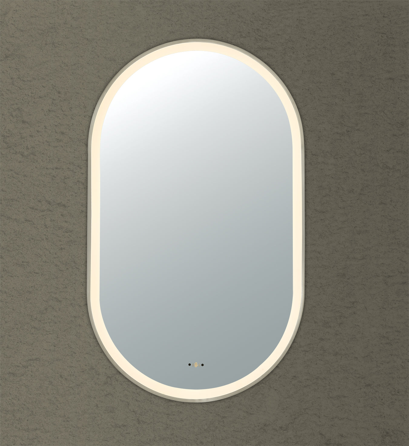600mm Olivia Iron Framed LED Mirror - Gun Metal