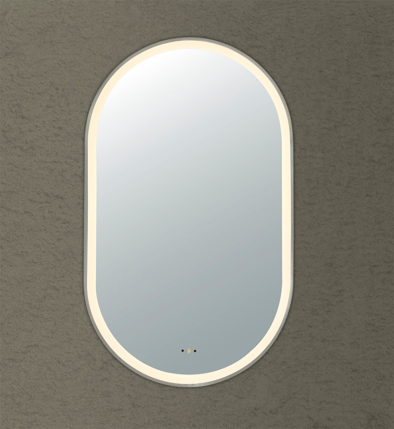 600mm Olivia Iron Framed LED Mirror - Brushed Nickel