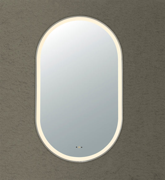 600mm Olivia Iron Framed LED Mirror - Brushed Nickel