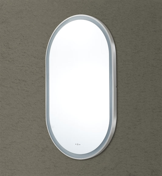 450mm Olivia Iron Framed LED Mirror - Brushed Nickel