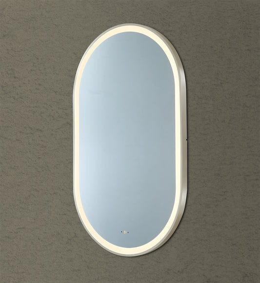 600mm Olivia Iron Framed LED Mirror - Gun Metal