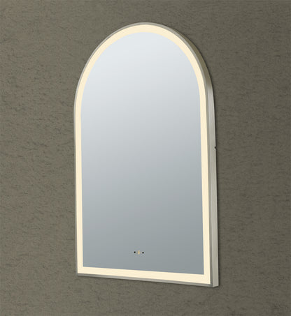 600mm Aura Iron Framed LED Mirror - Brushed Nickel