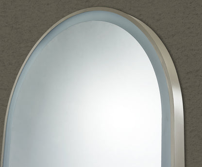 600mm Aura Iron Framed LED Mirror - Brushed Nickel