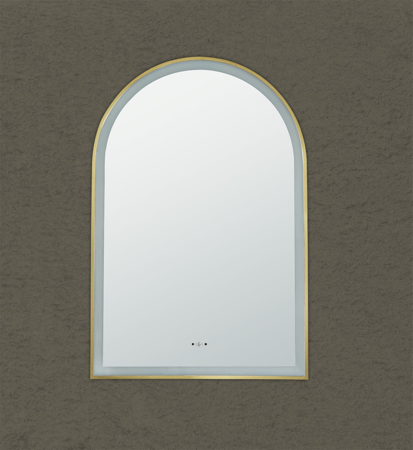 600mm Aura Iron Framed LED Mirror - Brushed Gold