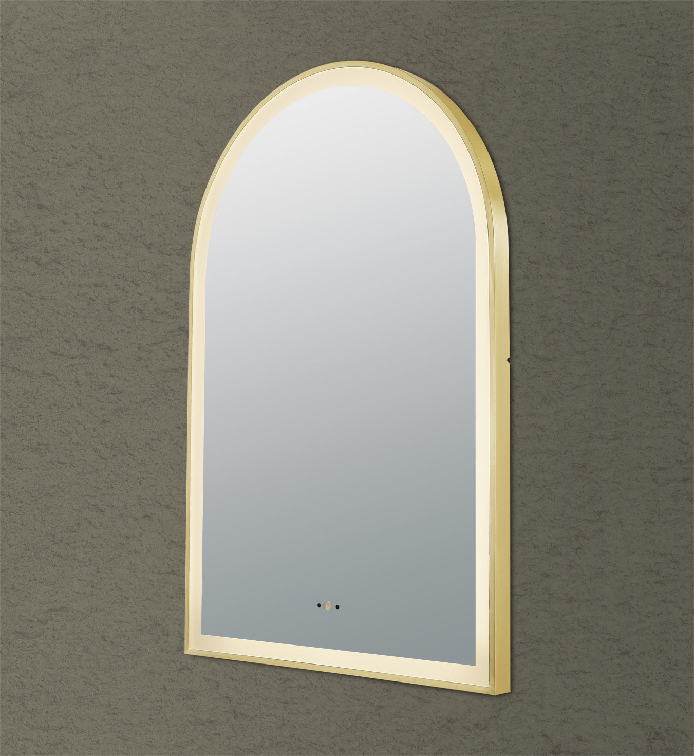 600mm Aura Iron Framed LED Mirror - Brushed Gold