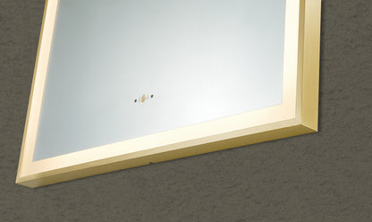 600mm Aura Iron Framed LED Mirror - Brushed Gold