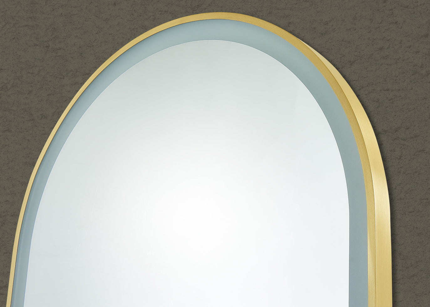 600mm Aura Iron Framed LED Mirror - Brushed Gold