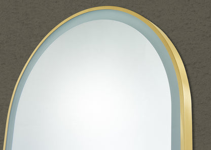 600mm Aura Iron Framed LED Mirror - Brushed Gold