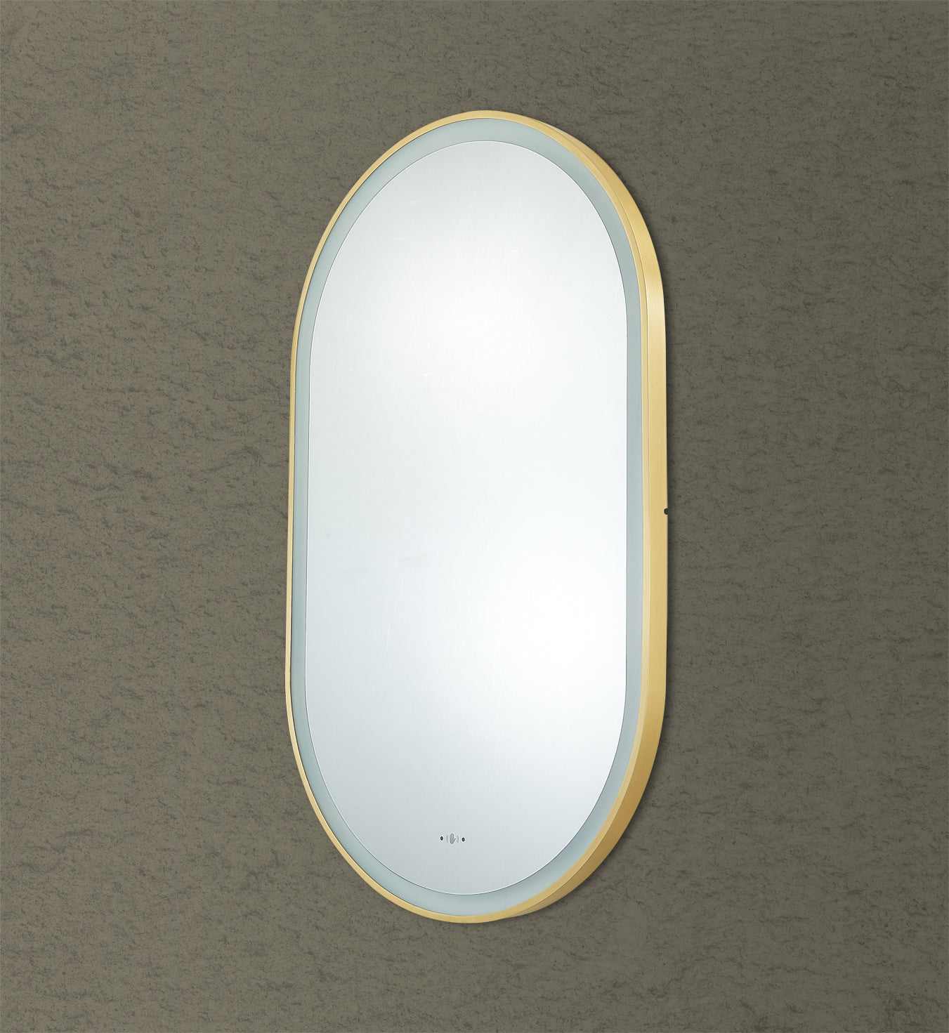 600mm Olivia Iron Framed LED Mirror - Brushed Gold
