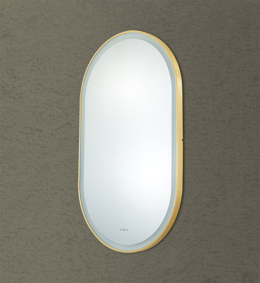 600mm Olivia Iron Framed LED Mirror - Brushed Gold