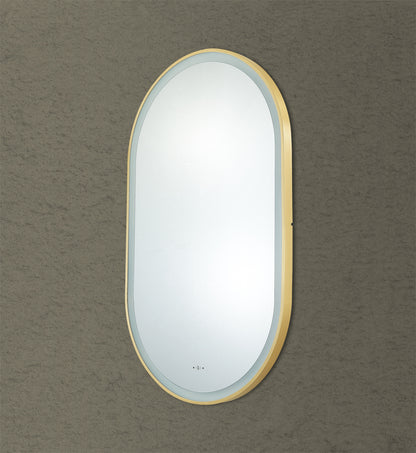 450mm Olivia Iron Framed LED Mirror - Brushed Gold