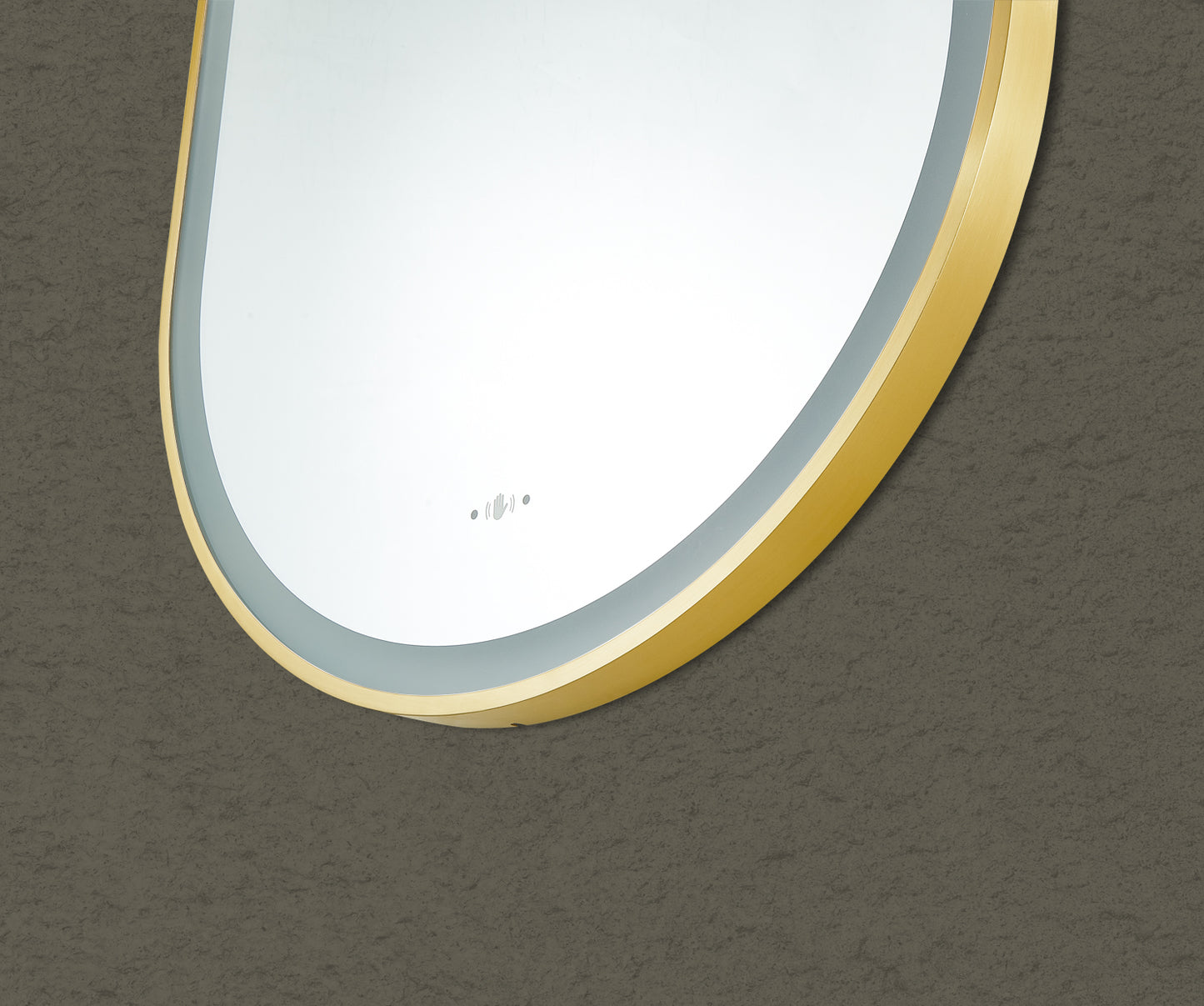 600mm Olivia Iron Framed LED Mirror - Brushed Gold