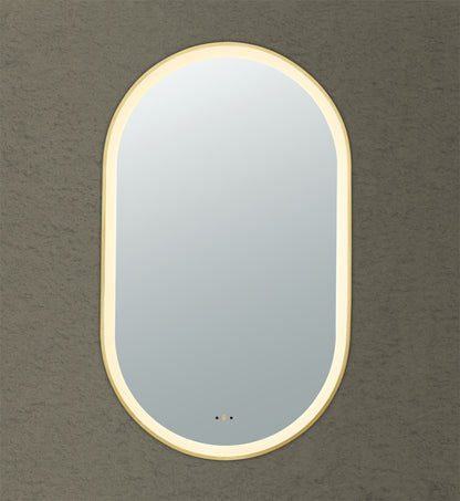 600mm Olivia Iron Framed LED Mirror - Brushed Gold