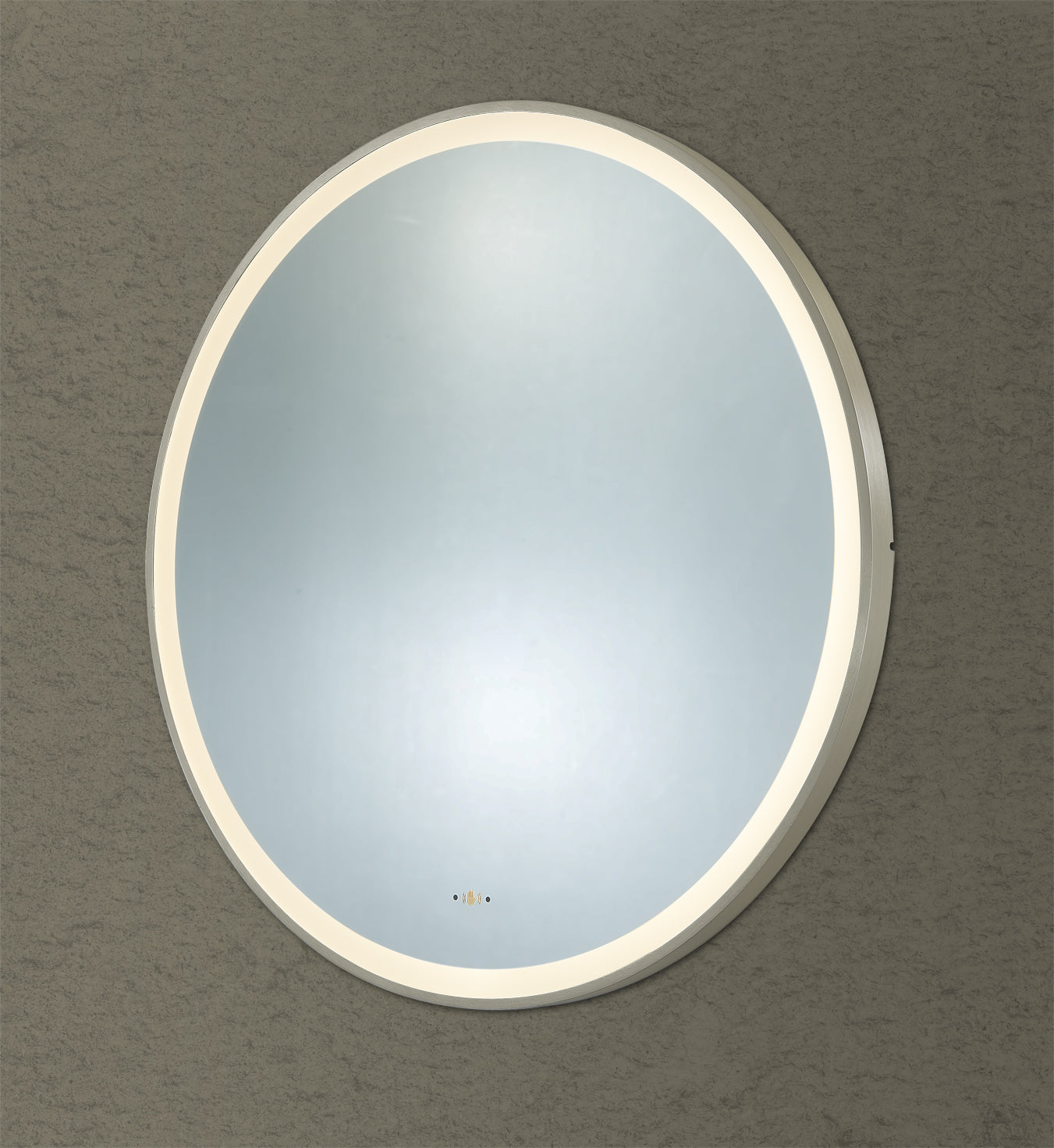 900mm Luna Iron Framed LED Mirror - Brushed Nickel