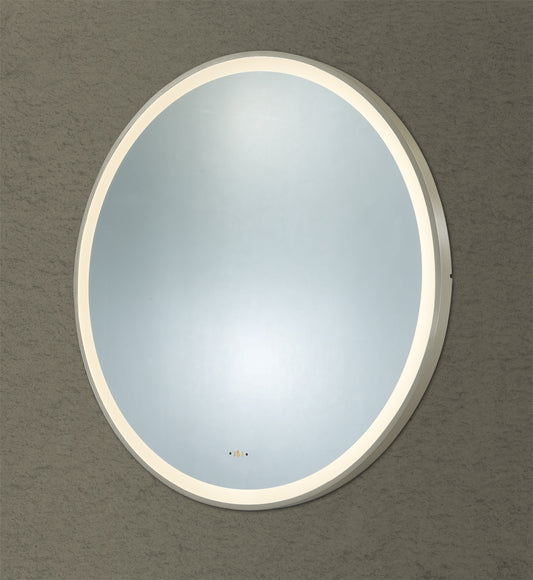 900mm Luna Iron Framed LED Mirror - Brushed Nickel