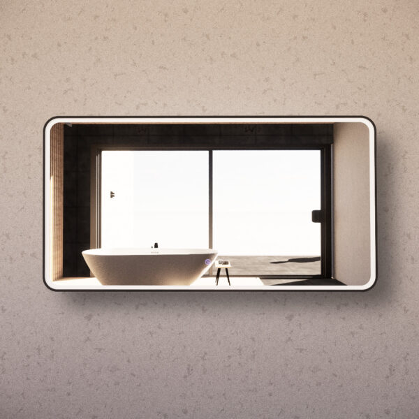 1500mm Black Framed LED Mirror - 1500*800*45