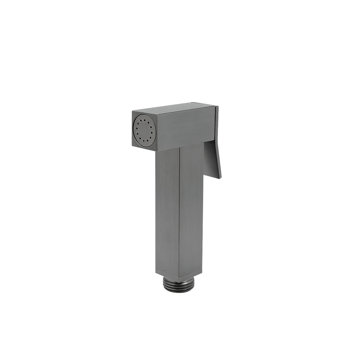 Square Gun Metal Grey Brass Toilet Bidet Spray Kit with Stainless Steel Hose
