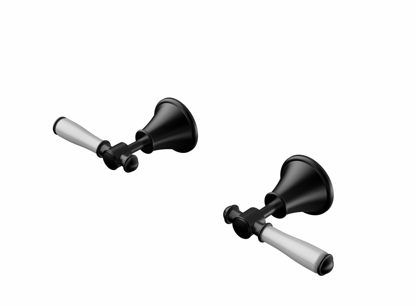 Clasico Wall Top Assemblies Ceramic Handle in Matt Black
