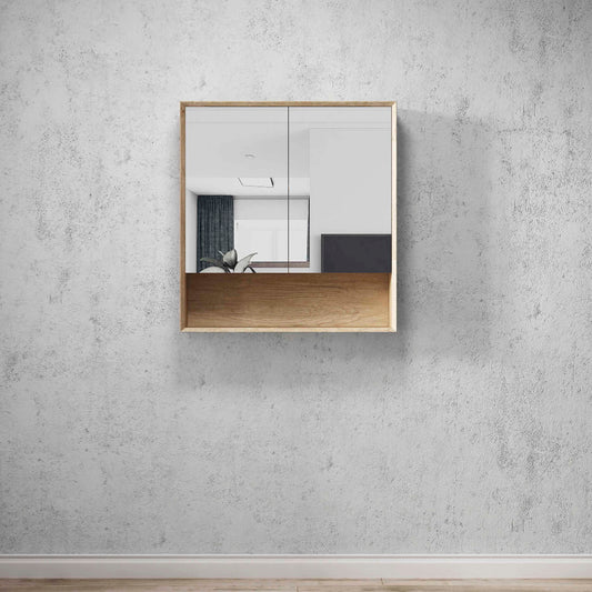 Byron 750x800 Natural Oak Shaving Cabinet