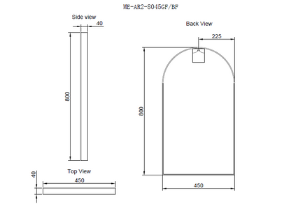 450mm Framed Non-LED - Brushed Nickel - 450 x 800 x 45