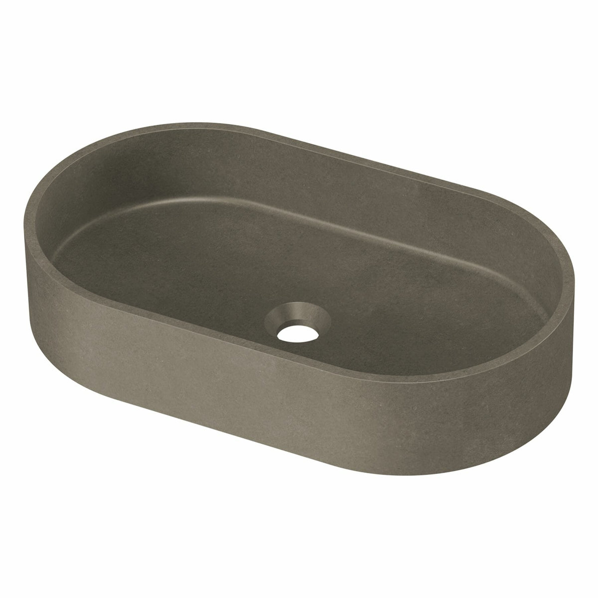 Zale Concrete Oval Basin Dark Grey 600x350x120