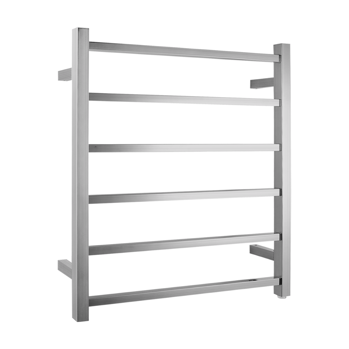 Square Brushed Nickel Electric Heated Towel Rack 6 Bars