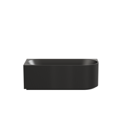1700mm Capri Fluted Oval Freestanding Left Corner Bathtub - No Overflow - Matte Black