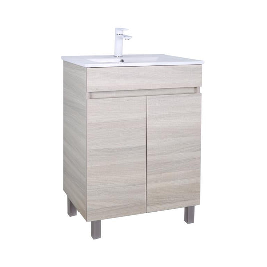 600mm Evie Floor Vanity PVC - Cabinet Only - Oak