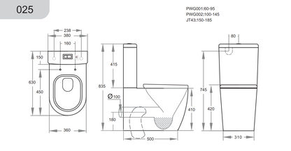 Veda Tornado Rimless Back-to-Wall Toilet Suite - Gloss White