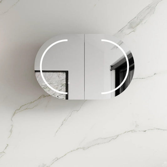 LED BONDI 900x600 Shaving Cabinet Matte White