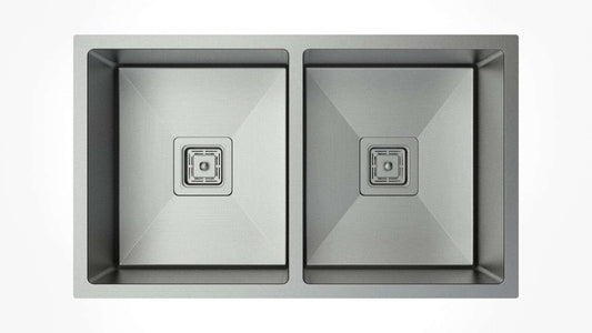 Scratch Resistant Sandblasted Nano Glaze  Double Bowl Sink - 760x450x220mm