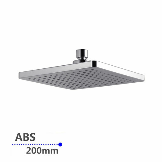 Square Chrome ABS Rainfall Shower Head 200mm