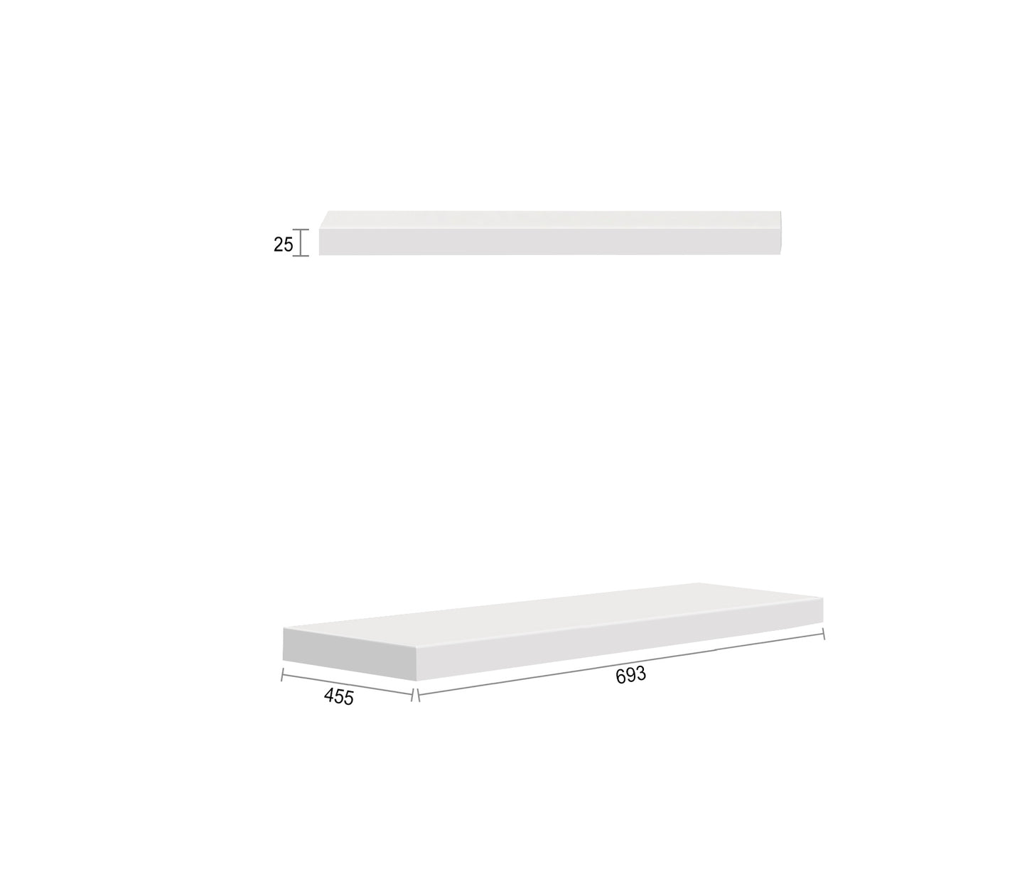 Noosa 697X424x25 Matte White Leg Panel