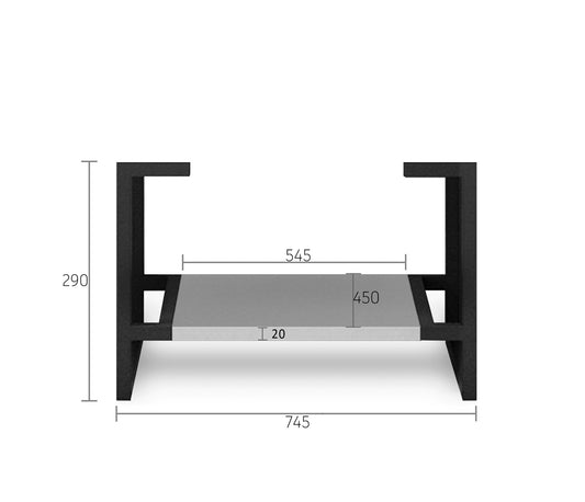 Leg Boston 750X450 Matte Light Grey