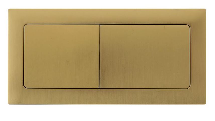 Square Press Button Brush Yellow Gold Standard Toilet Cistern