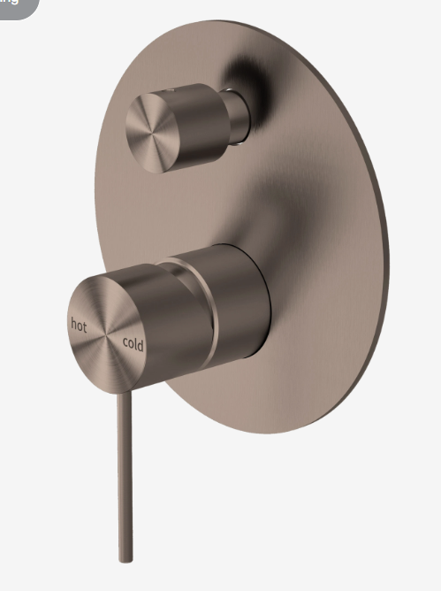 Mecca Shower Mixer With Diverter Brushed Bronze