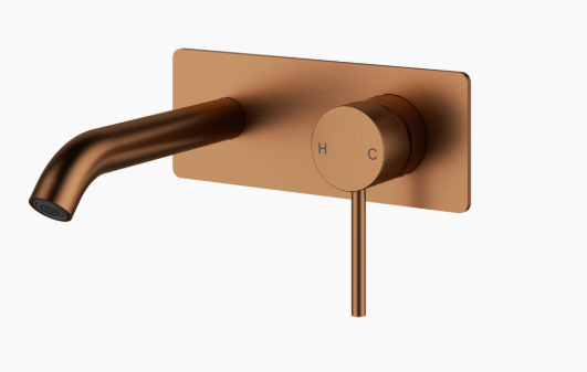 Otus Slimline ss Wall Basin Mixer Trim Kits Brushed Copper