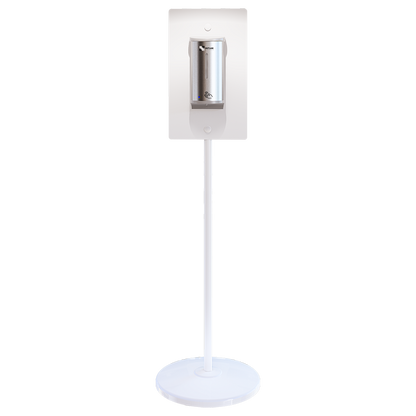 Hygiene Station with Stainless Steel Stand & Sanitiser Dispenser - Finish: Designer Black & Satin Stainless Steel
