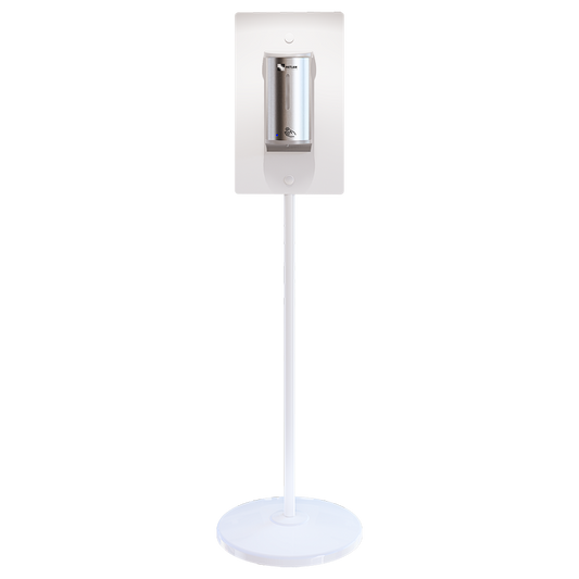 Hygiene Station with Stainless Steel Stand & Sanitiser Dispenser - Finish: Designer Black & Satin Stainless Steel