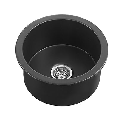 470mm Camden Fireclay Round Insert/Undermount Sink - Matte Black