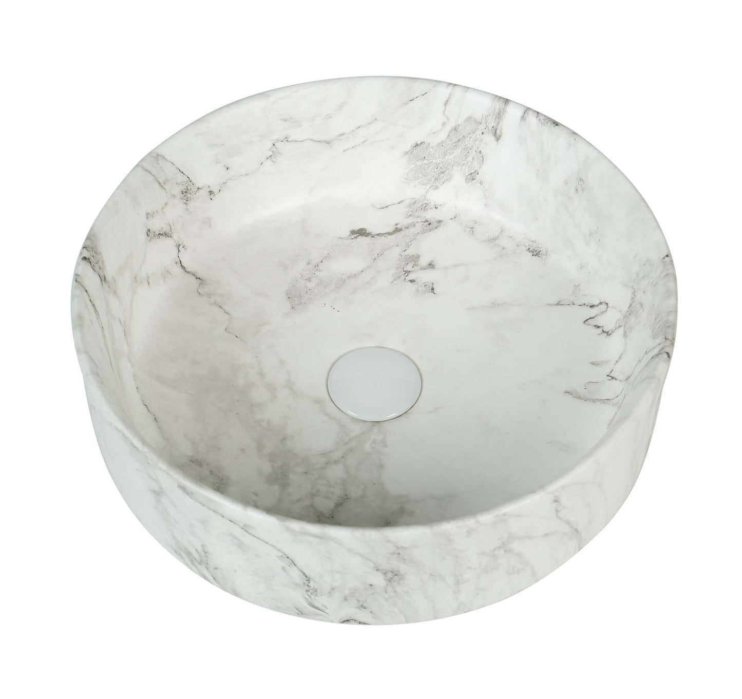 400mm Above Counter Ceramic Basin - Carrara -  Matt White - Round - 400mm | Mira-40