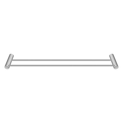 Brushed Nickel Double Towel Rail 600mm