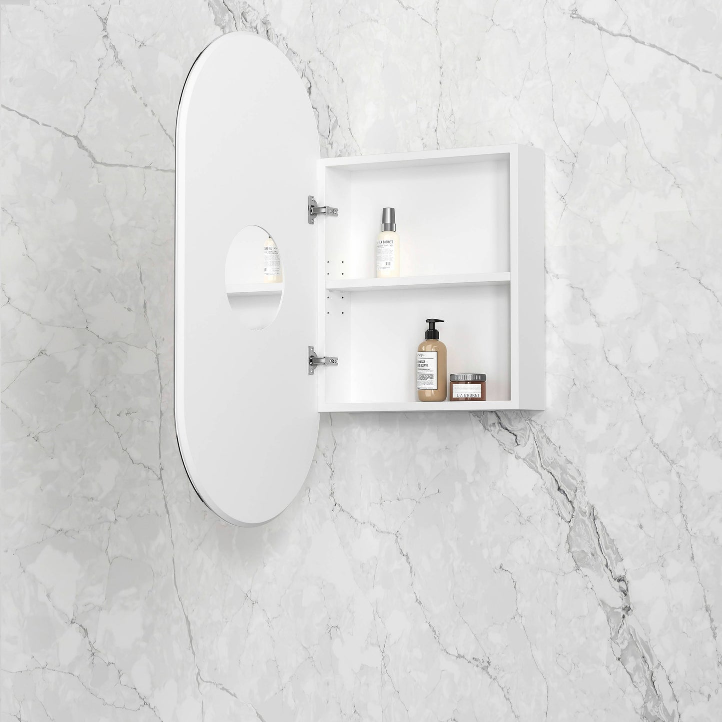 Noosa 900x450 White Shaving Cabinet