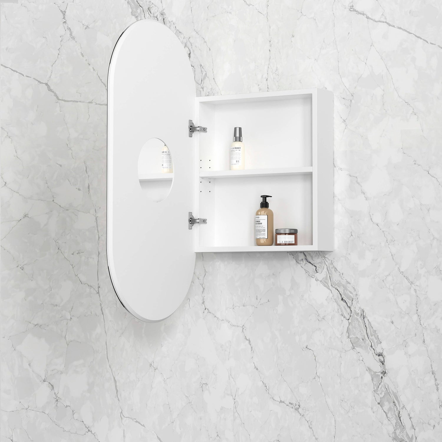 Noosa 900x450 White Shaving Cabinet