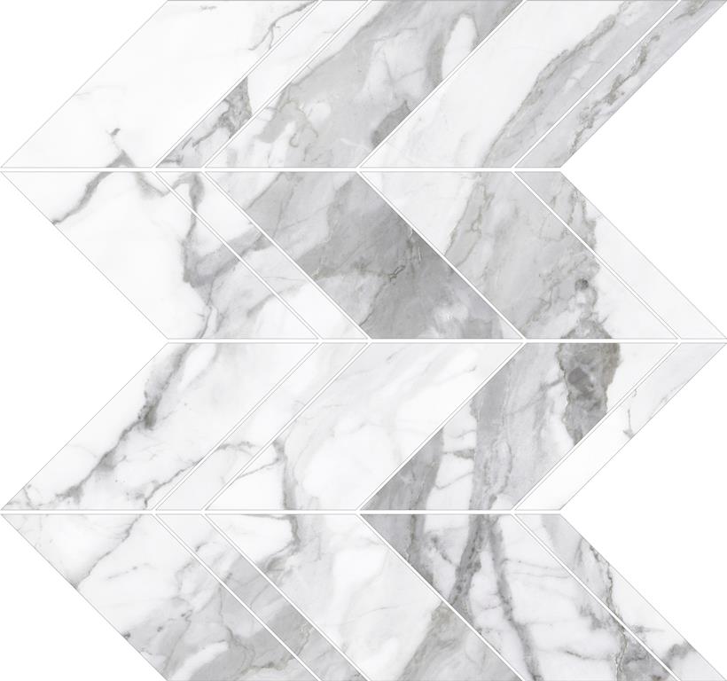 CALACATTA MOSAICS - CHEVRON POLISHED Finish - 300X300 | SOLD PER SHEET - 11 PCS PER BOX / 0.99 SQM